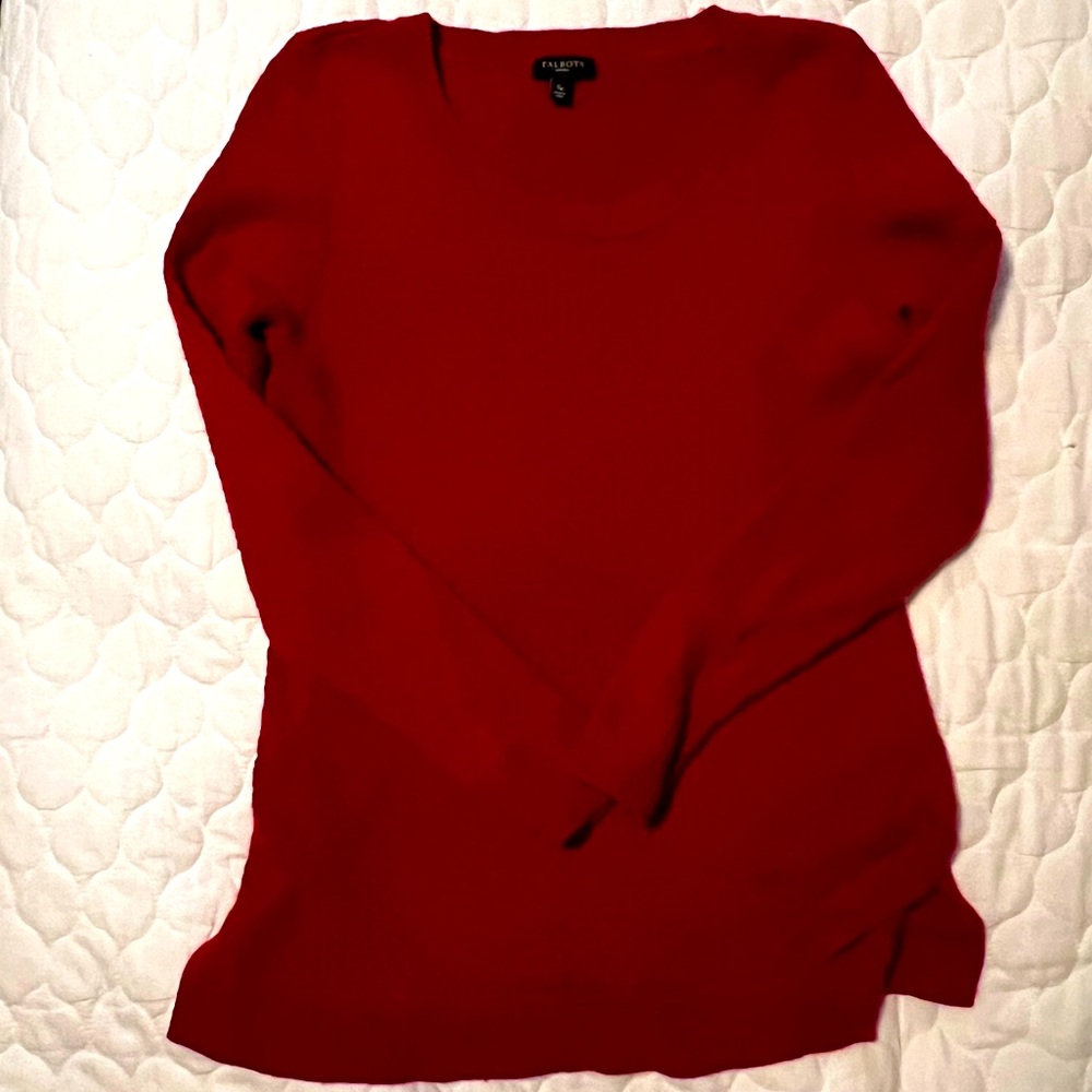 Talbot's Petites Red Long sleeved Sweater. Small
